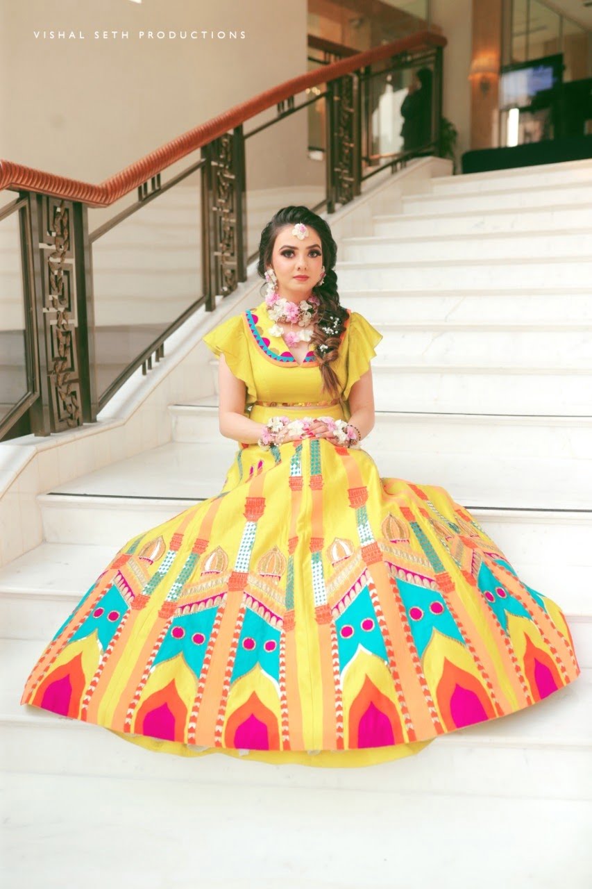 yellow lehenga blouse designs