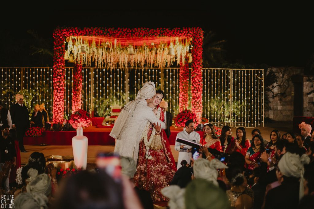 bride and groom candid indian wedding photography