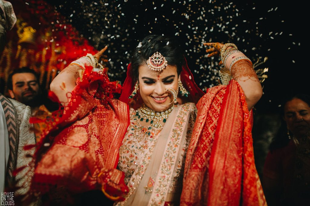 Palak candid wedding ceremony photoshoot in bridal designer lehenga