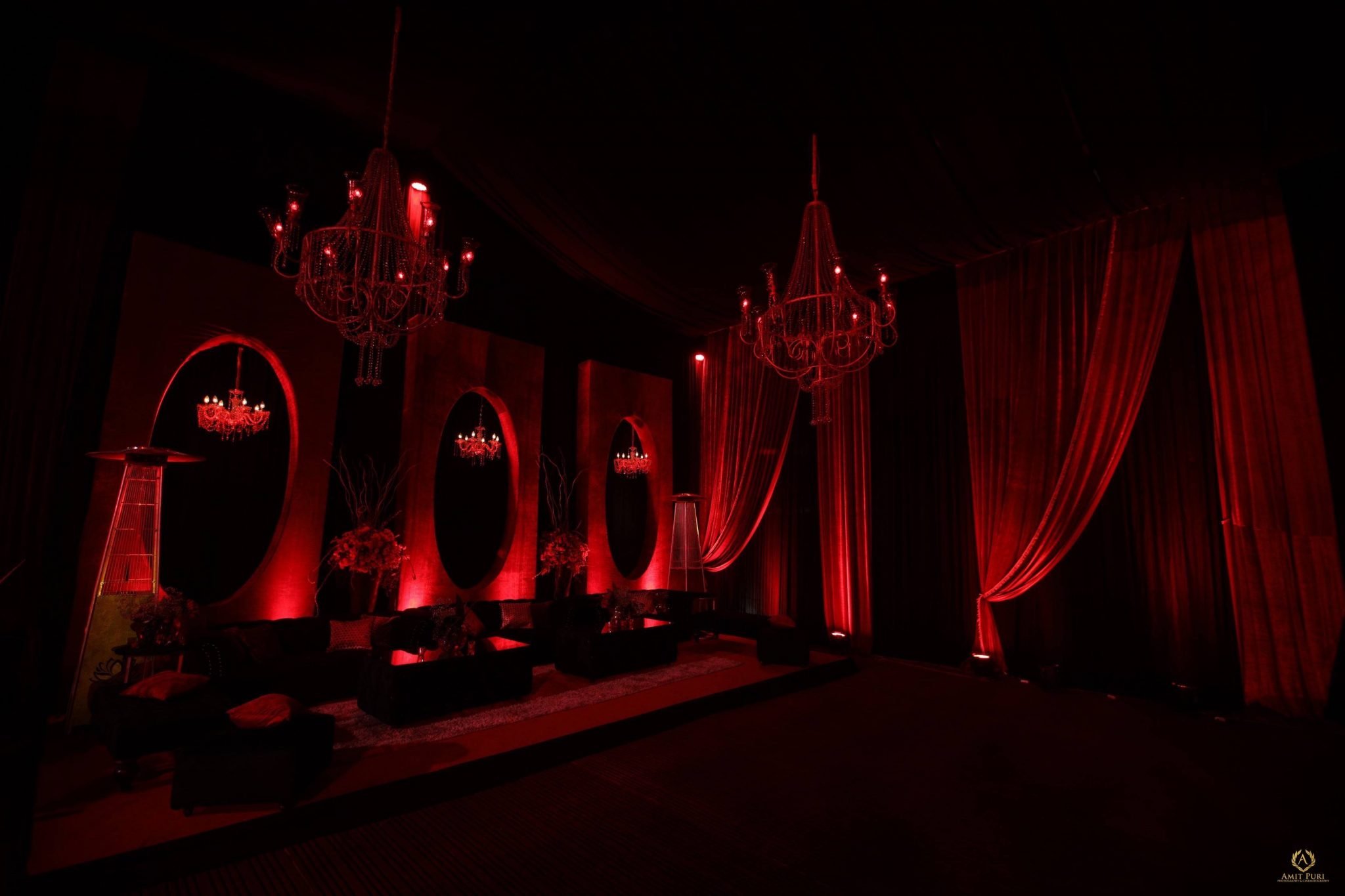 red gothic reception decoration ideas | WedAbout