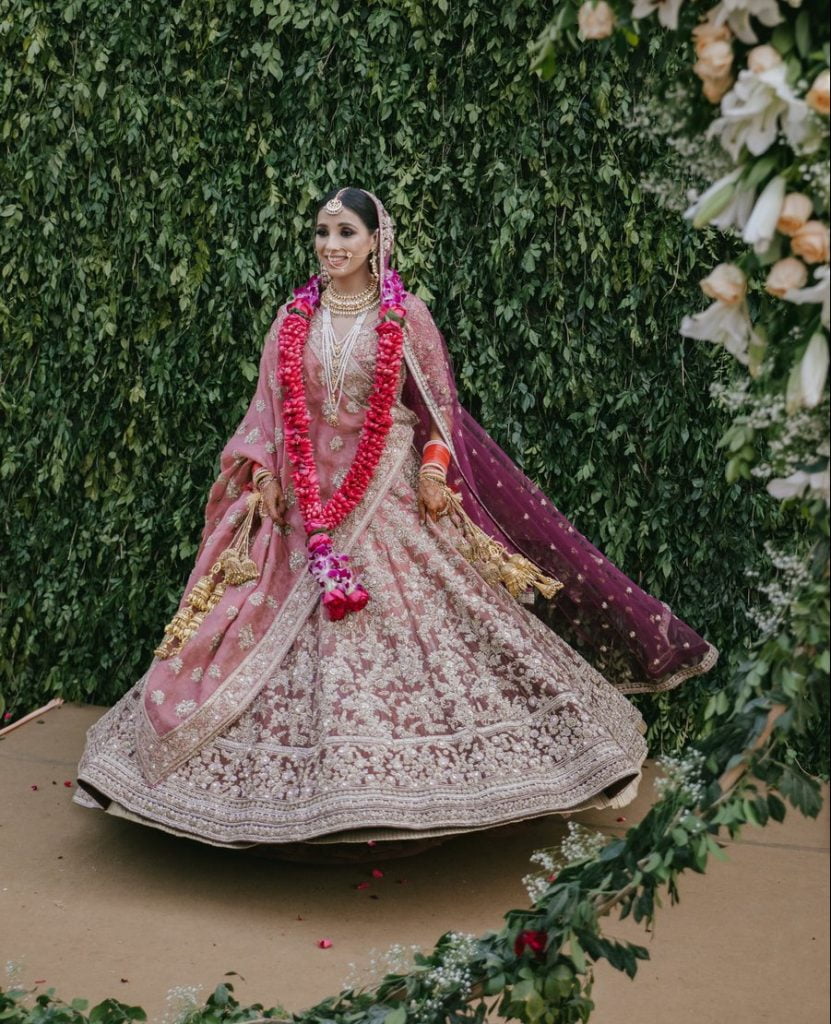 Pink Colored Bridal Malay satin Lehenga Choli With Hand and Embroidery –  𝐋𝐎𝐎𝐊𝐒 𝐀𝐍𝐃 𝐋𝐈𝐊𝐄𝐒