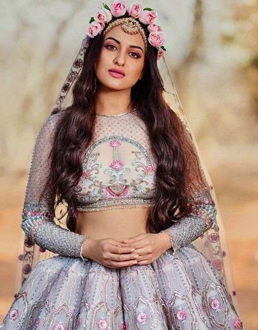 sonakshi sinha in a boho look with pink roses
