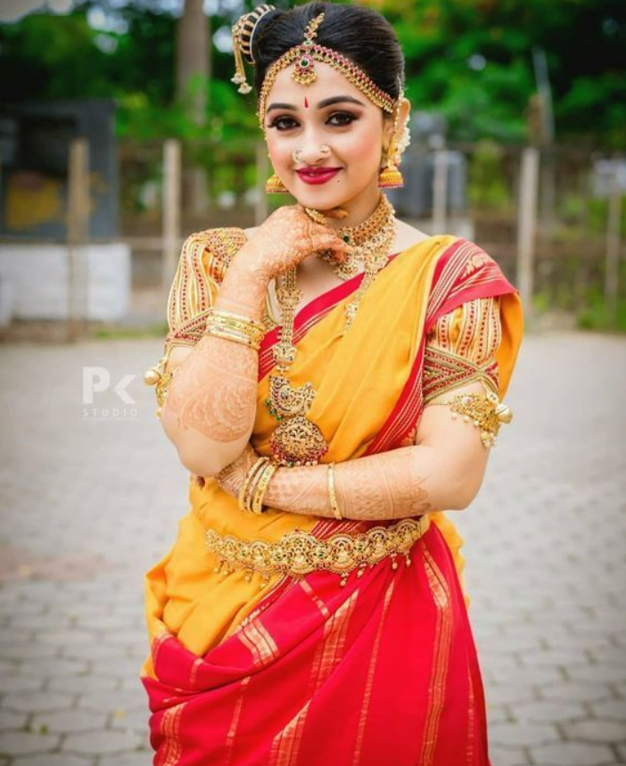 LATEST INDIAN WEDDING SILK SAREEJEWELLERYWEDDING HAIR STYLE KERALA  WEDDING SAREE