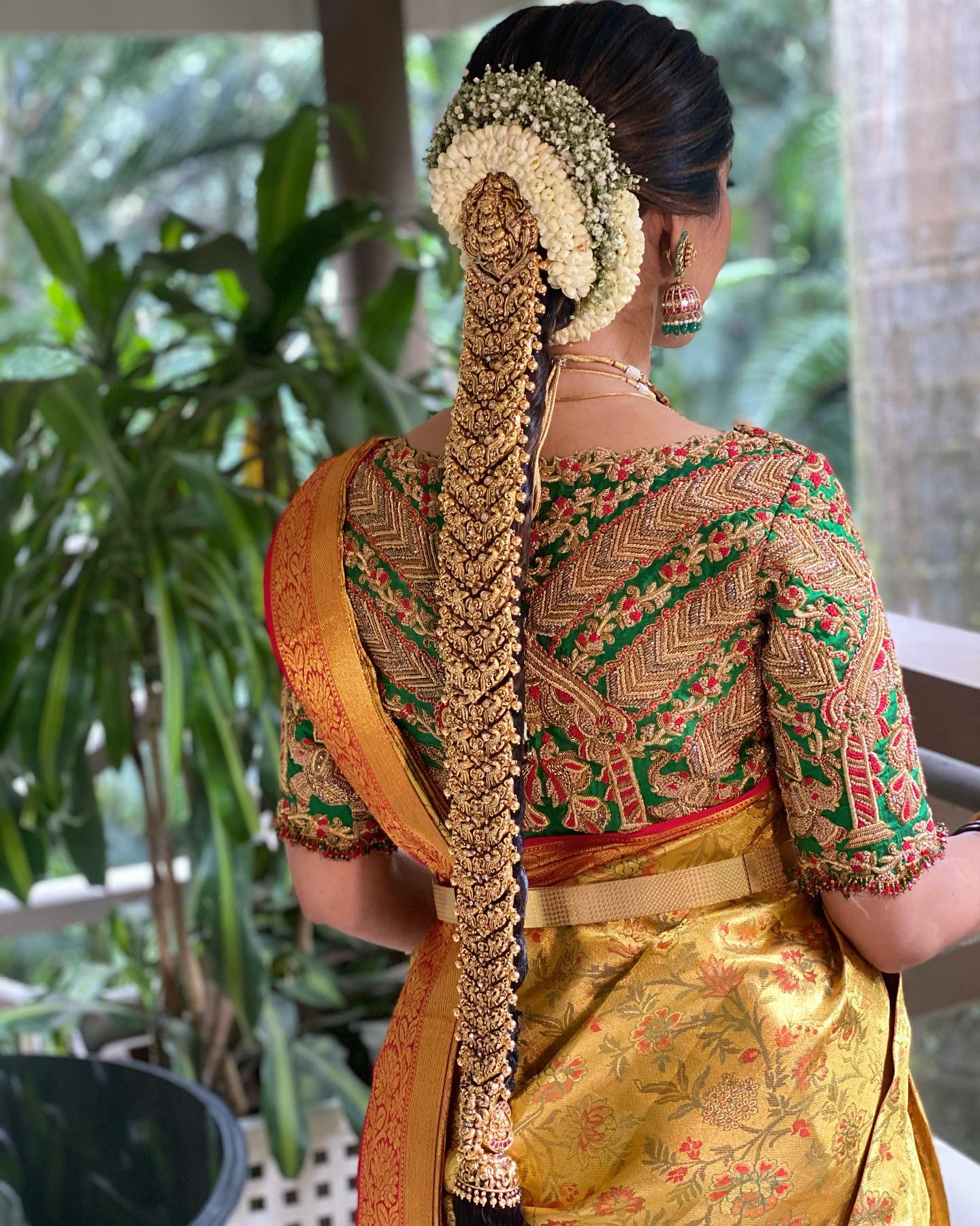 South Indian bridal hairstyle traditional phoola jada