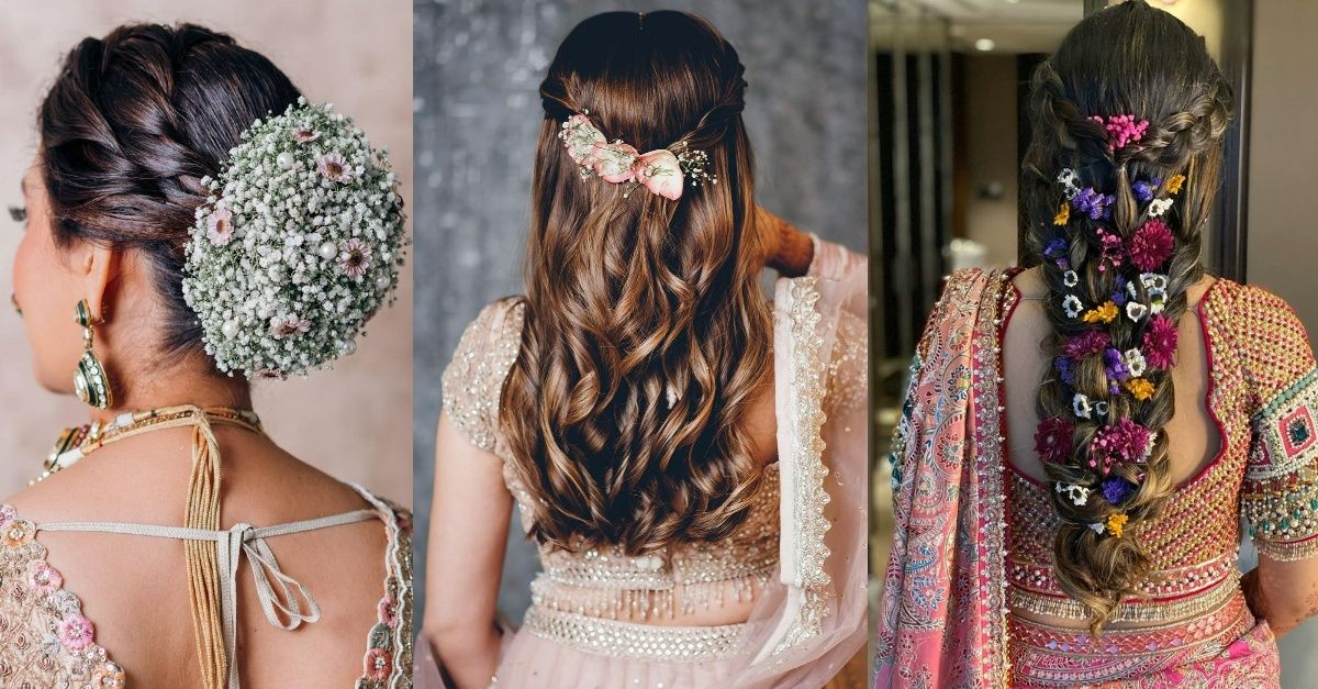 latest best indian reception bridal hairstyles for all face dress and hair types