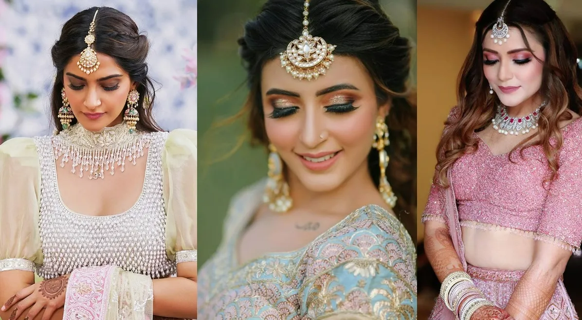 best and latest maang tikka hairstyle for engagement 1