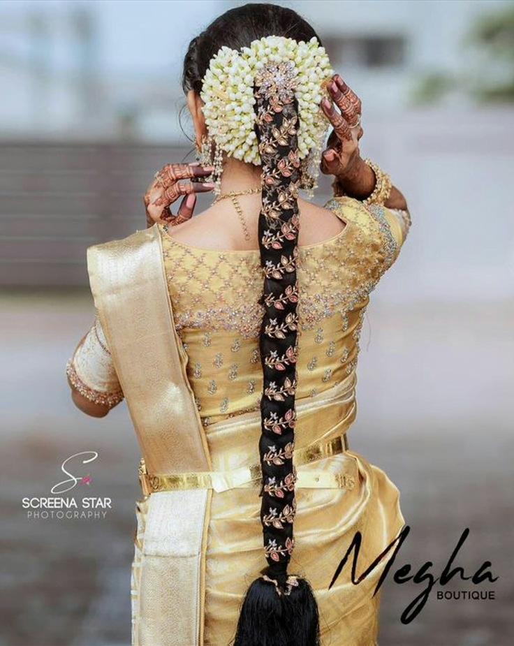 Best Hairstyles Tamil Wedding, hairstyle jadai, veni | Indian bridal  hairstyles, Bridal hairstyle indian wedding, Bridal hair decorations