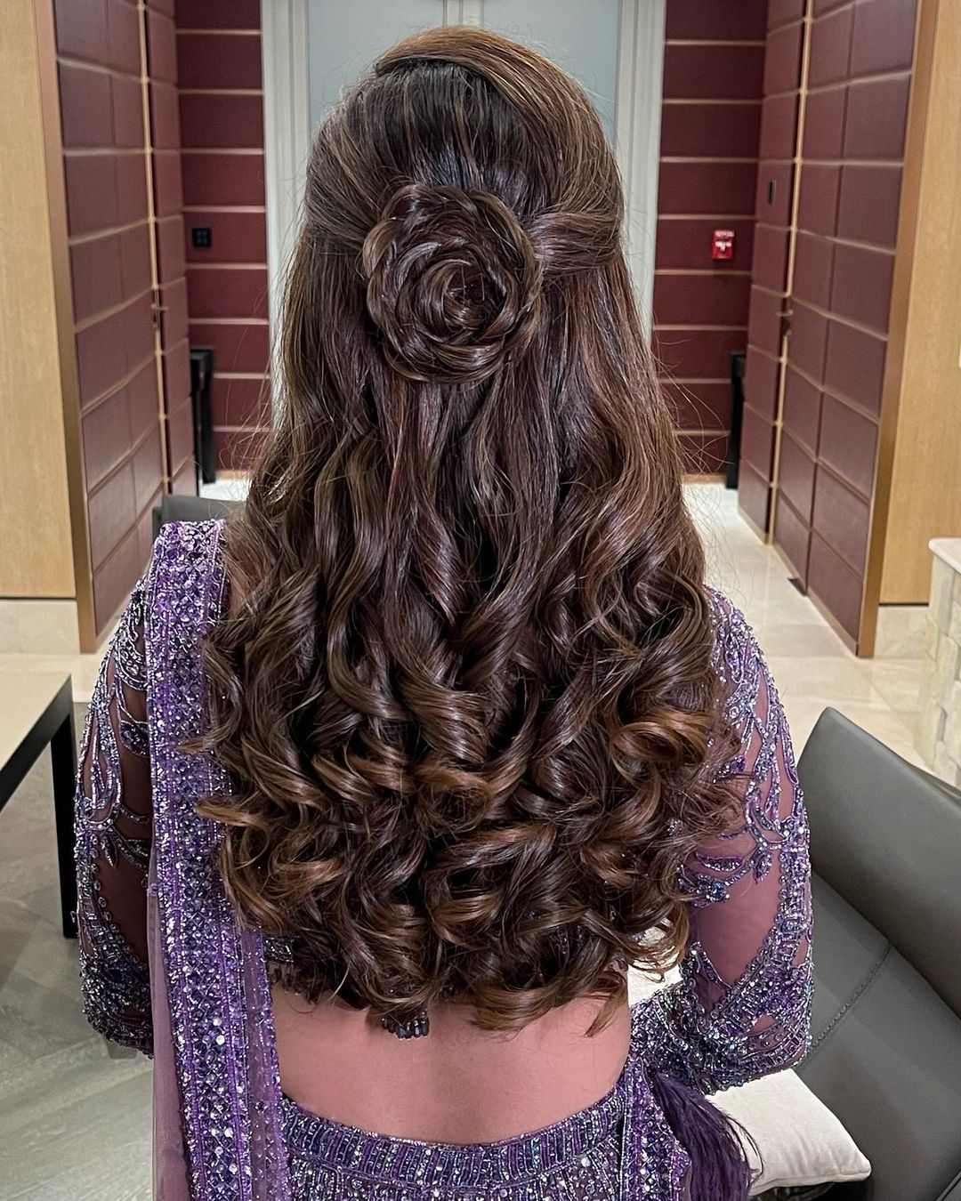 latest boho curls indian reception bridal hairstyle