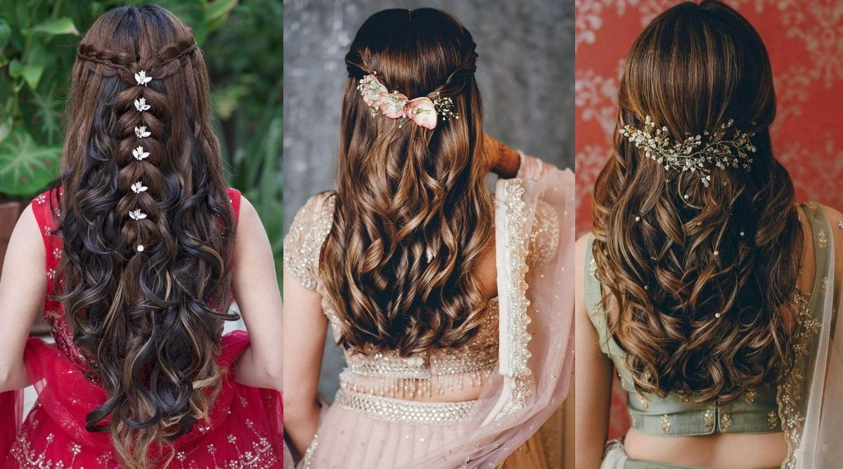 Curly hair | Reception hairstyles, Medium curly hair styles, Long hair  wedding styles