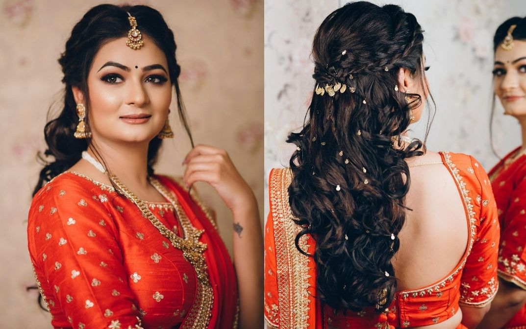 2 pretty hairstyle for reception look | hairstyle for lehenga | wedding  hairstyle | fishtail braid - YouTube