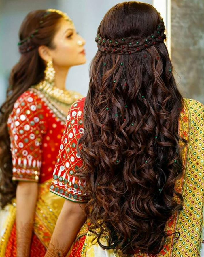 open braided crown south indian bridal hairstyle