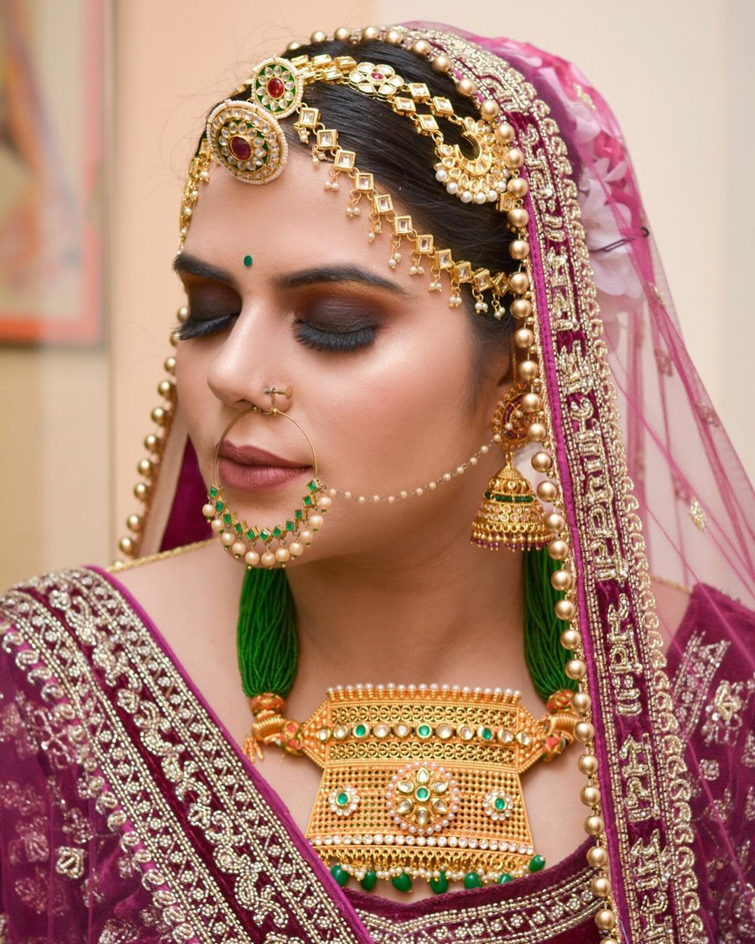 Anshenterpris Traditional Pearl Studded Rajasthani Sheeshphool/ Wedding Hair  Accessories Hair Band (Gold)