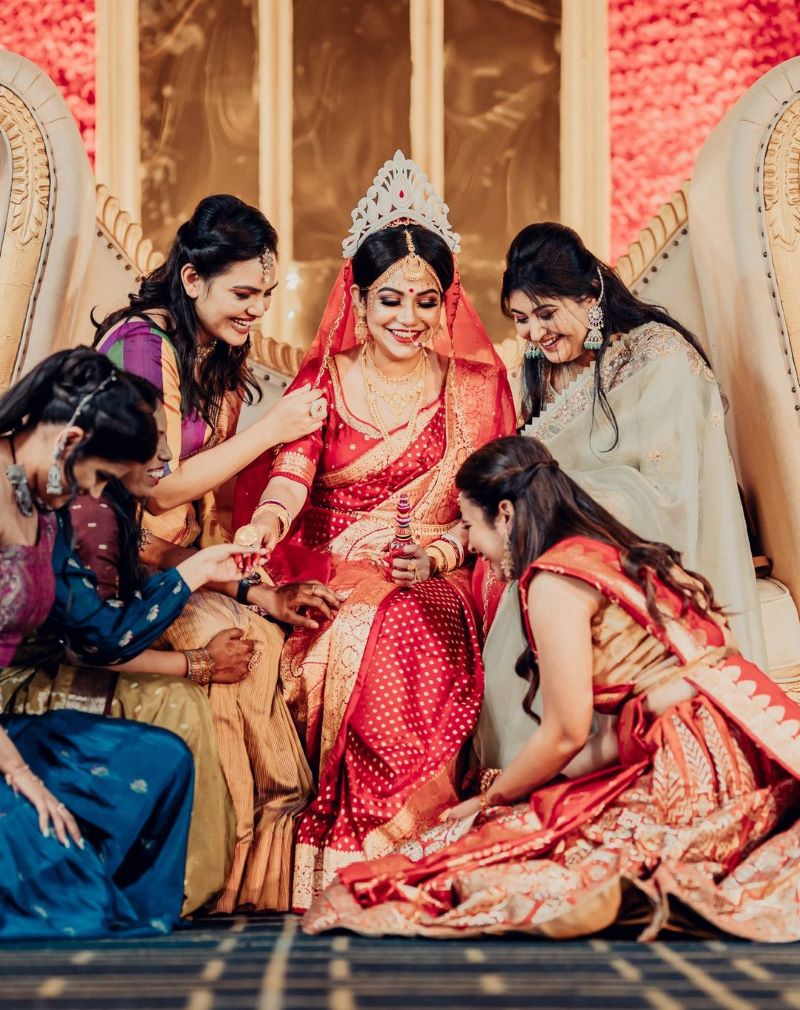 simple bengali bridal look images