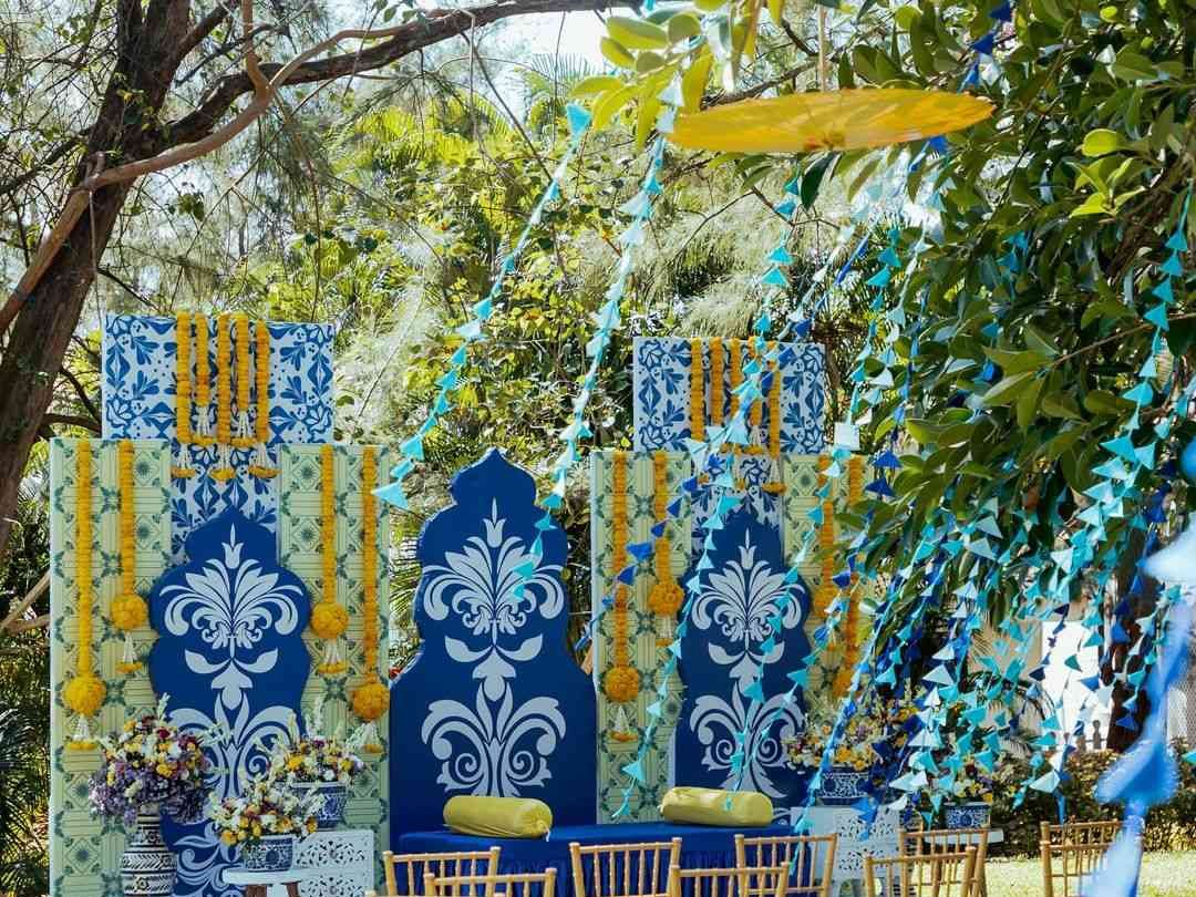 Mediterranean themed Haldi Decoration 2