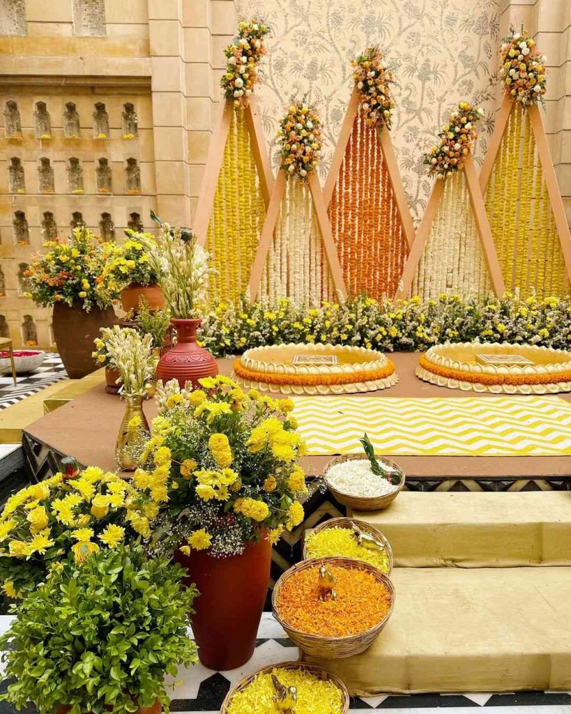 indoor ideas for Haldi decoration 1